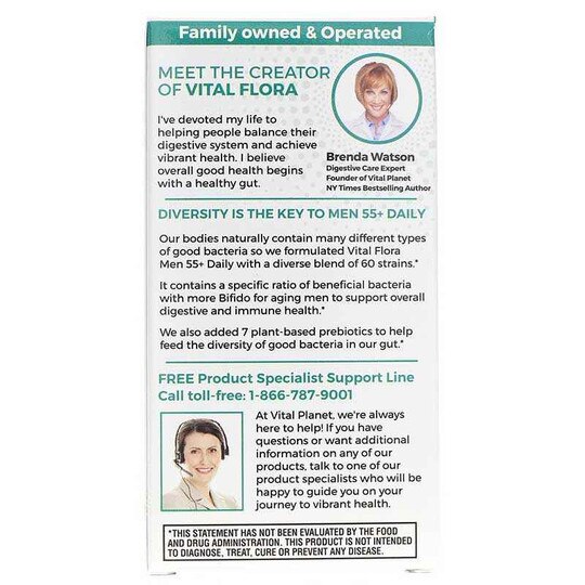 Vital Flora Men 55+ Daily Probiotic + Prebiotics Shelf Stable, VTP